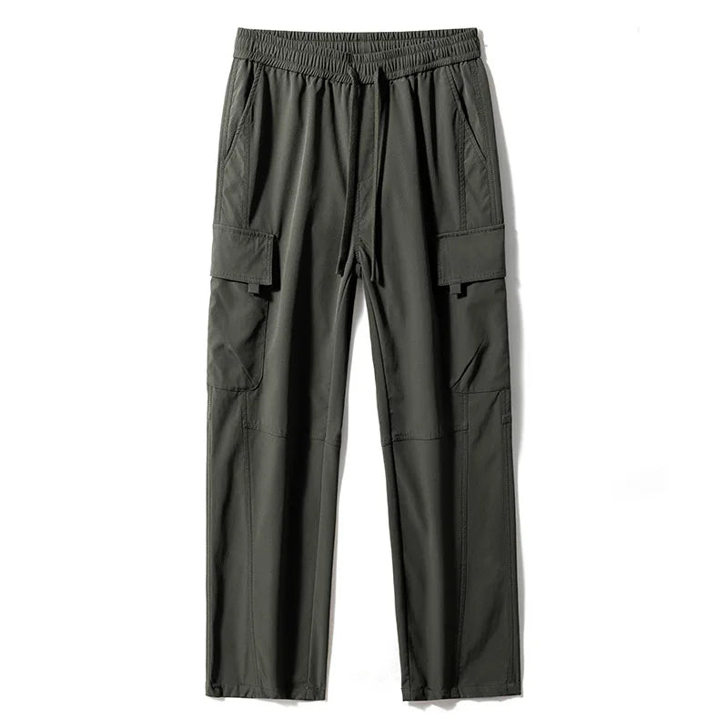 Spring Lightweight Casual Solid Color Flat Cargo Pants