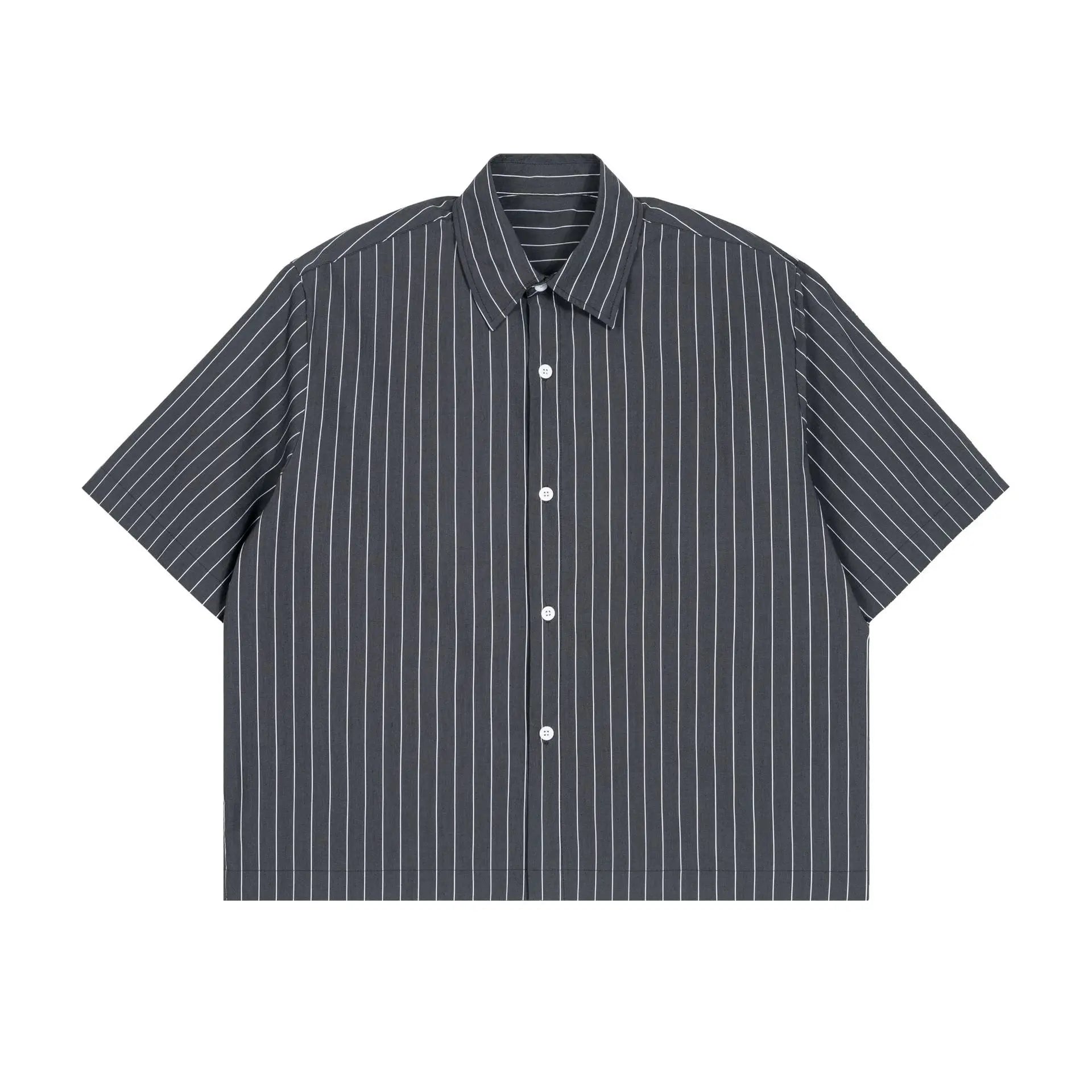 Button Short Sleeve Stripe T-Shirt