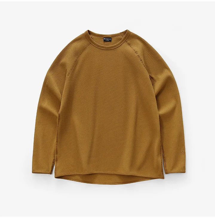 Waffle Knit Long Sleeve Thermal Shirts