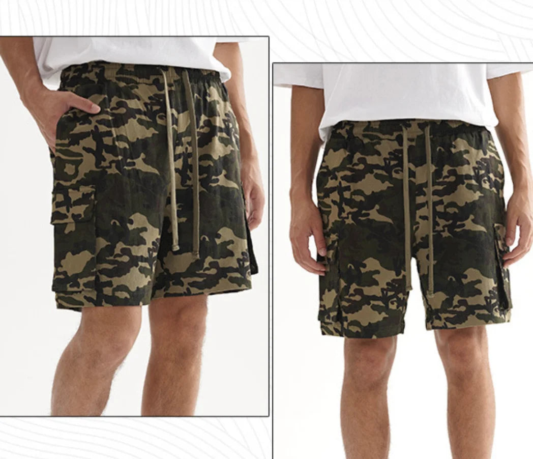 Quick Dry Camouflage Loose Running Fitness Shorts