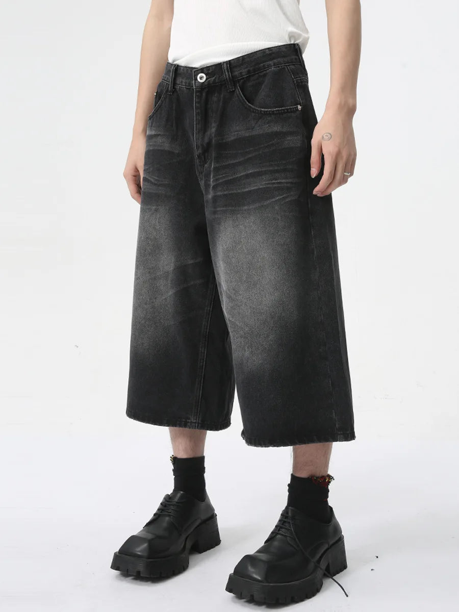 Washed Retro Denim Shorts