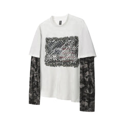 Long Sleeve Double Layer Distressed Sweatshirts