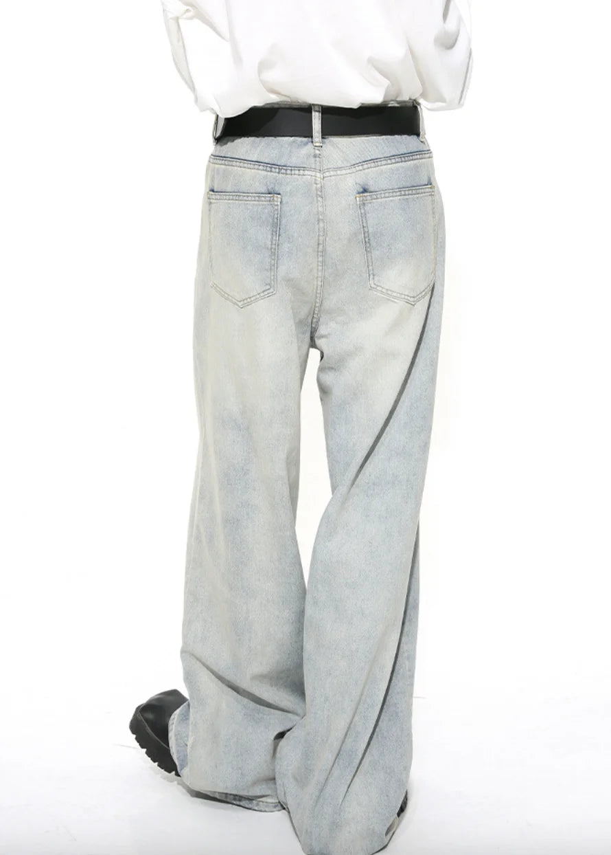High Street Loose Fit Retro Light Blue Baggy Denim Pants