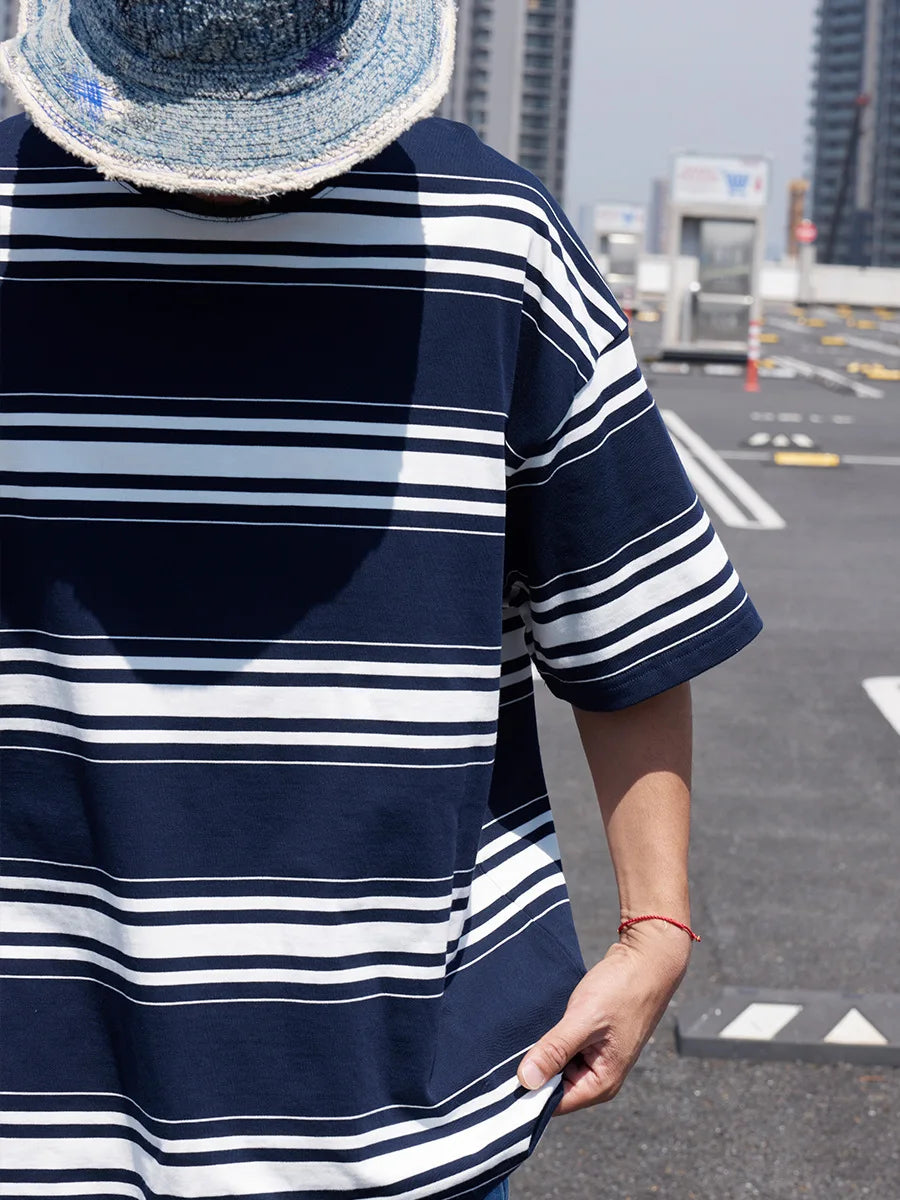 Men's 310gsm Round Neck Striped Short Sleeve