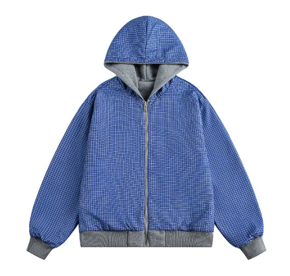 Plaid Reversible Boxy Fit Hoodie