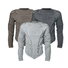 Vintage Sun Faded Slim Fit Applique Distressed Long Sleeve