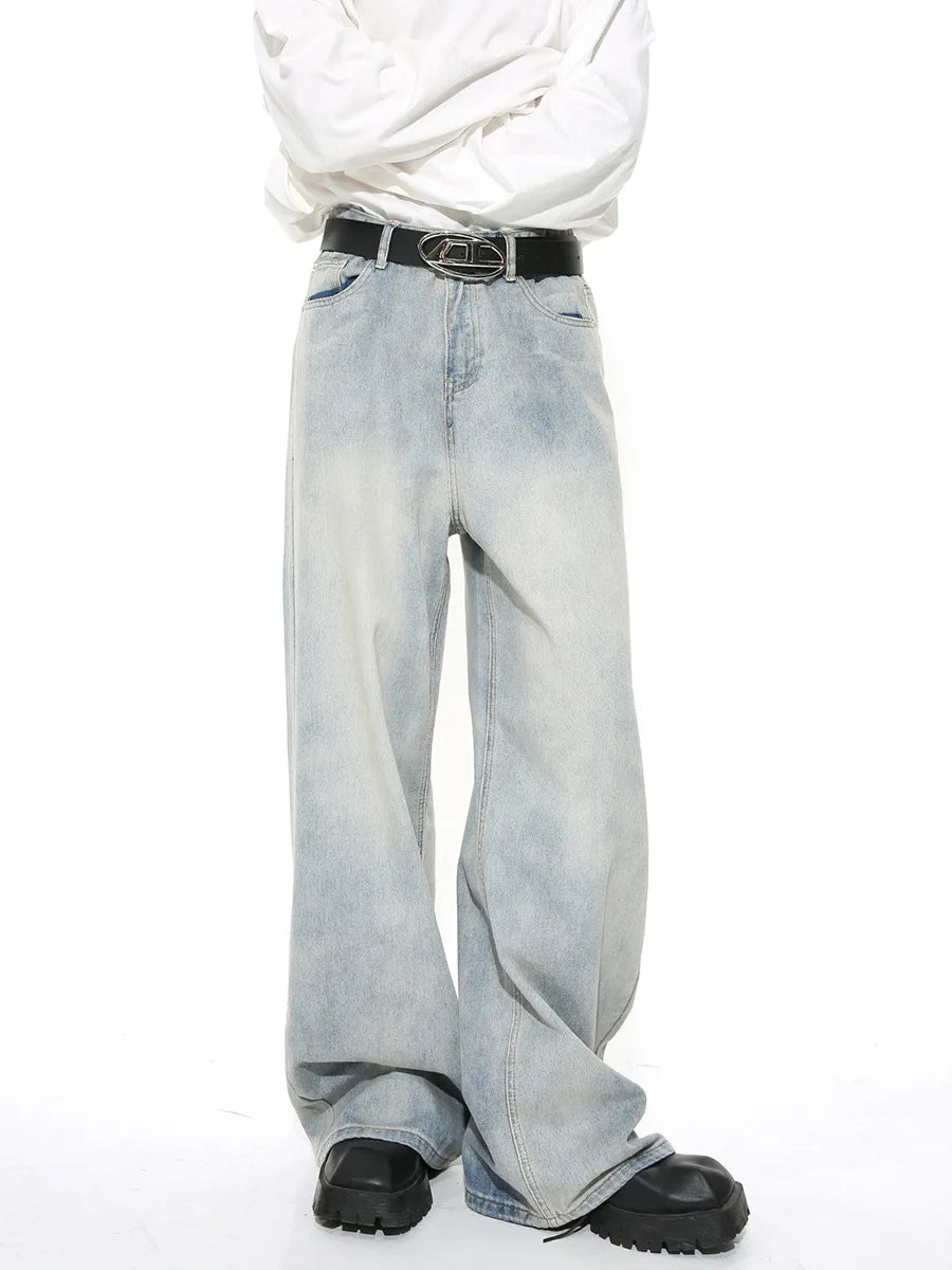 High Street Loose Fit Retro Light Blue Baggy Denim Pants