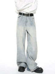 High Street Loose Fit Retro Light Blue Baggy Denim Pants