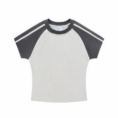 Women's Slim Fit Cotton 260gsm Cropped Sleeve Short Sleeve