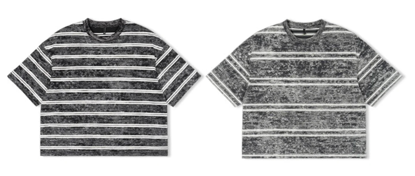 Boxy Fit Striped 260gsm Short Sleeve