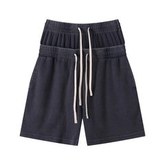 Vintage Washed 235gsm Double Waist Loose Shorts