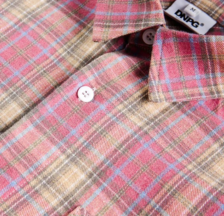 Vintage Style Plaid Short-Sleeved