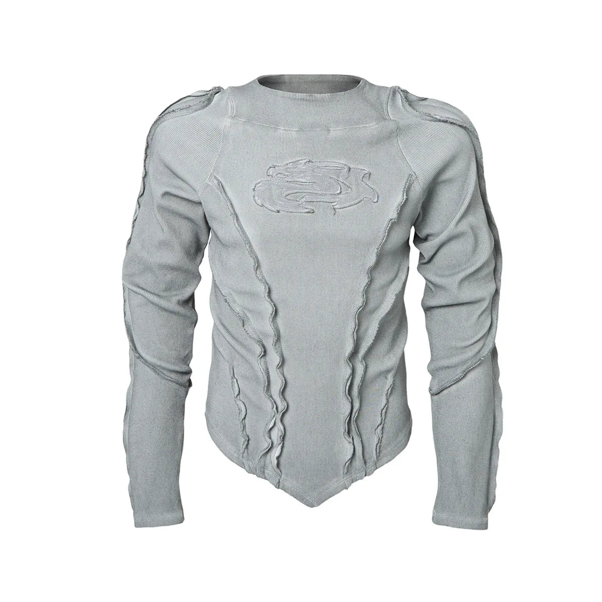 Vintage Sun Faded Slim Fit Applique Distressed Long Sleeve