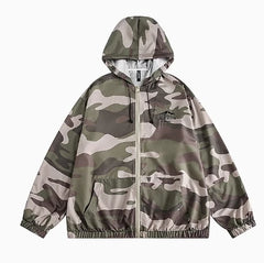 Spring New Design Loose Camouflage Hooded Jacket