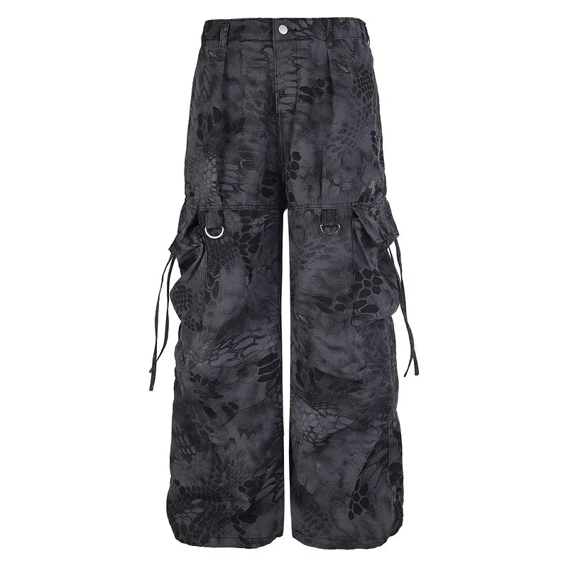 Men's Vintage Baggy Snake Pattern Cargo Pants