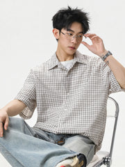 Summer Casual Plaid Button-Up Short Sleeve