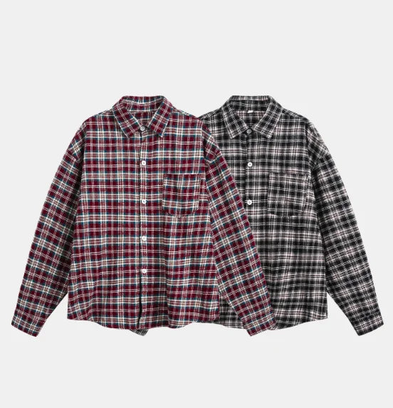 Men's  Plaid Long-Sleeved Shirt