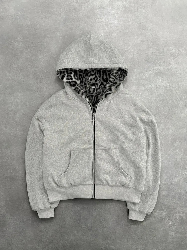 Leopard Reversible Hoodie