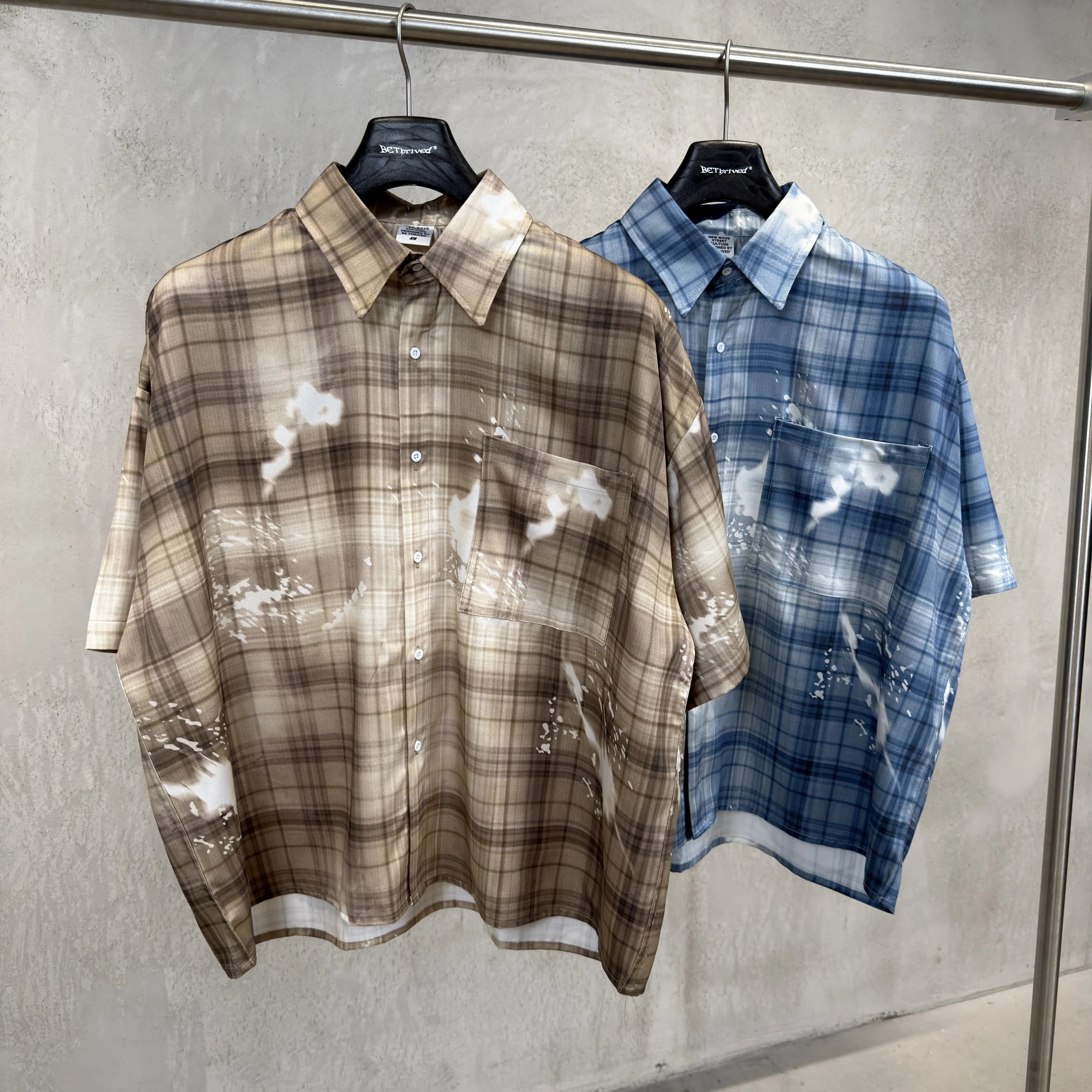 Fashion Retro Plaid Shirt T-Shirt