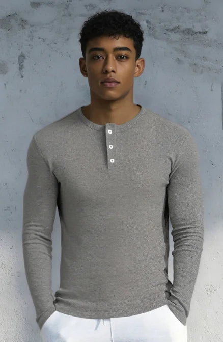 Men's Casual Style Henley T Shirt