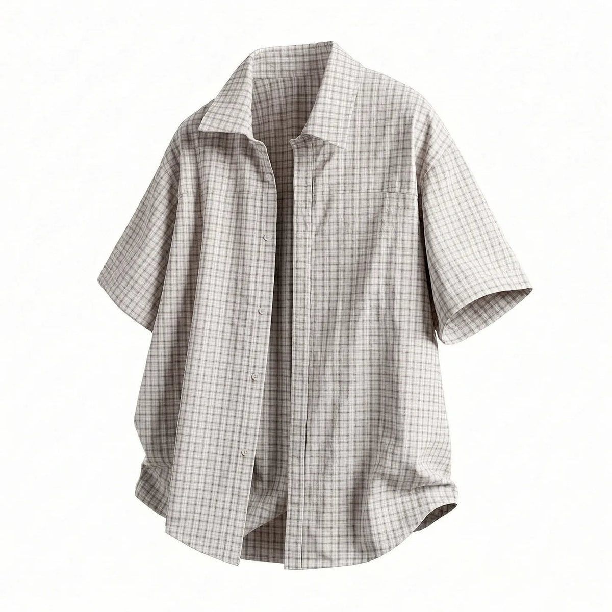 Summer Casual Plaid Button-Up Short Sleeve