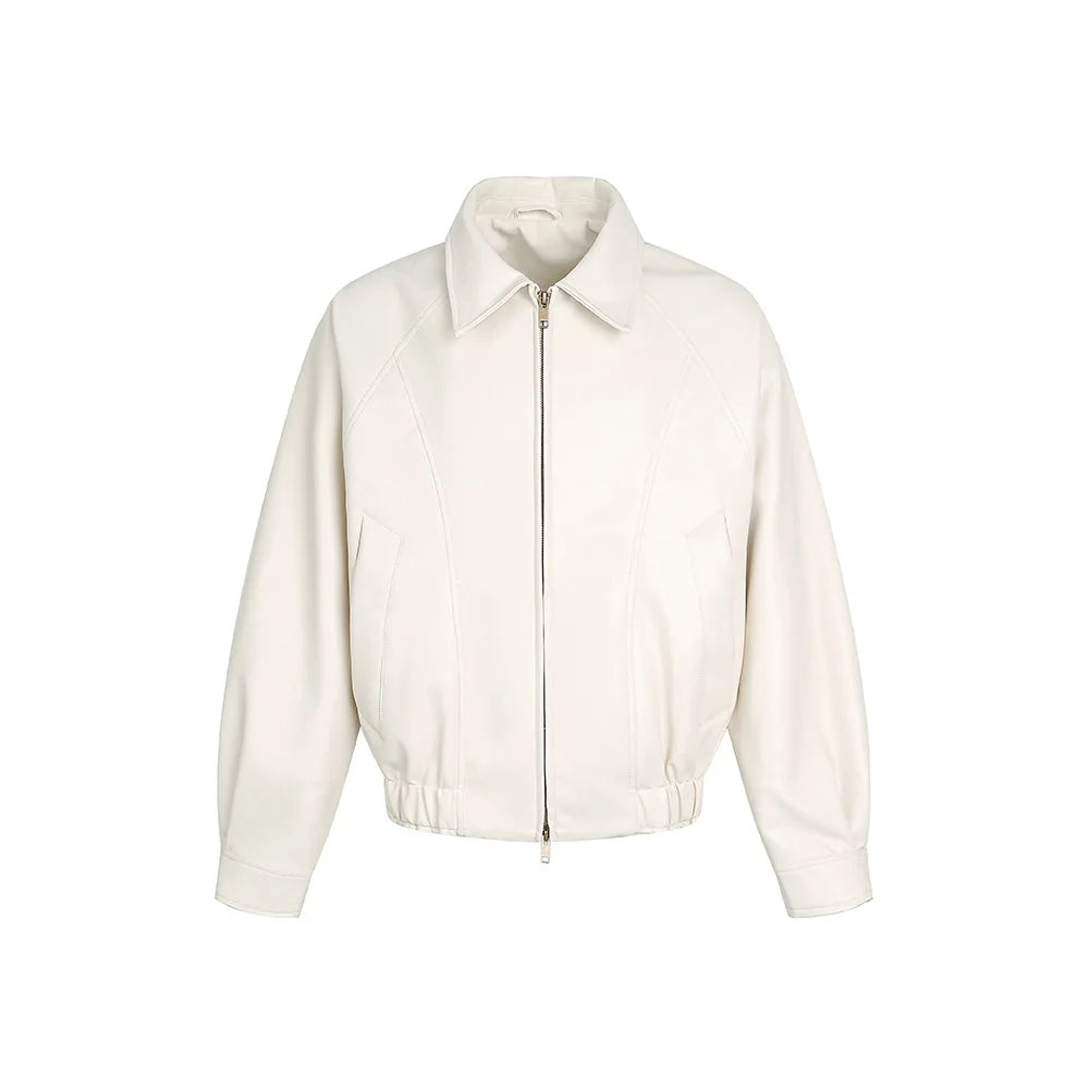 Men's Cleanfit Pu Leather Bomber Jacket