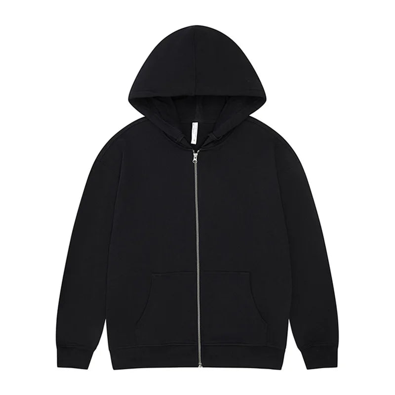 Cotton 330g Terry Hooded Zipper Hoodies