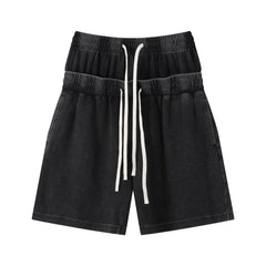Vintage Washed 235gsm Double Waist Loose Shorts