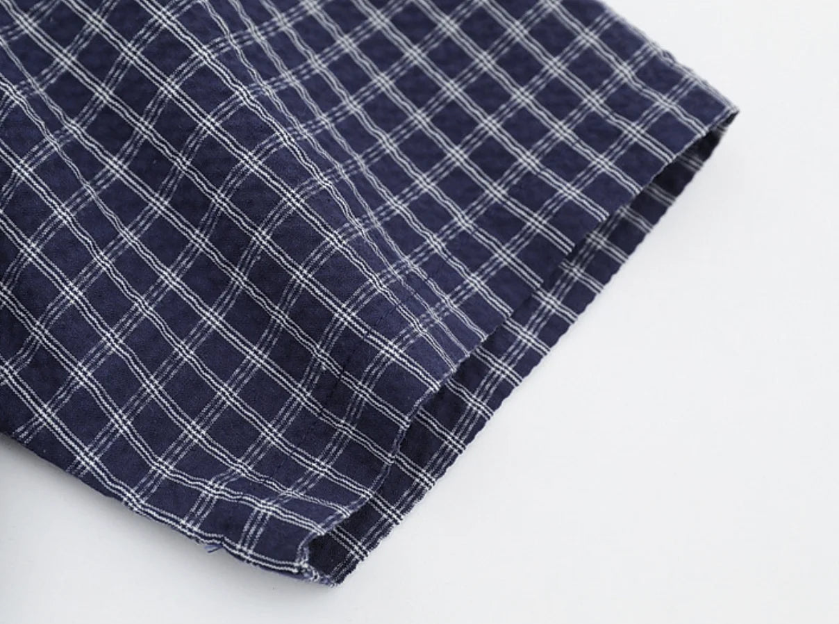 Men's Casual Boxy Plaid Short Sleeve Shirts