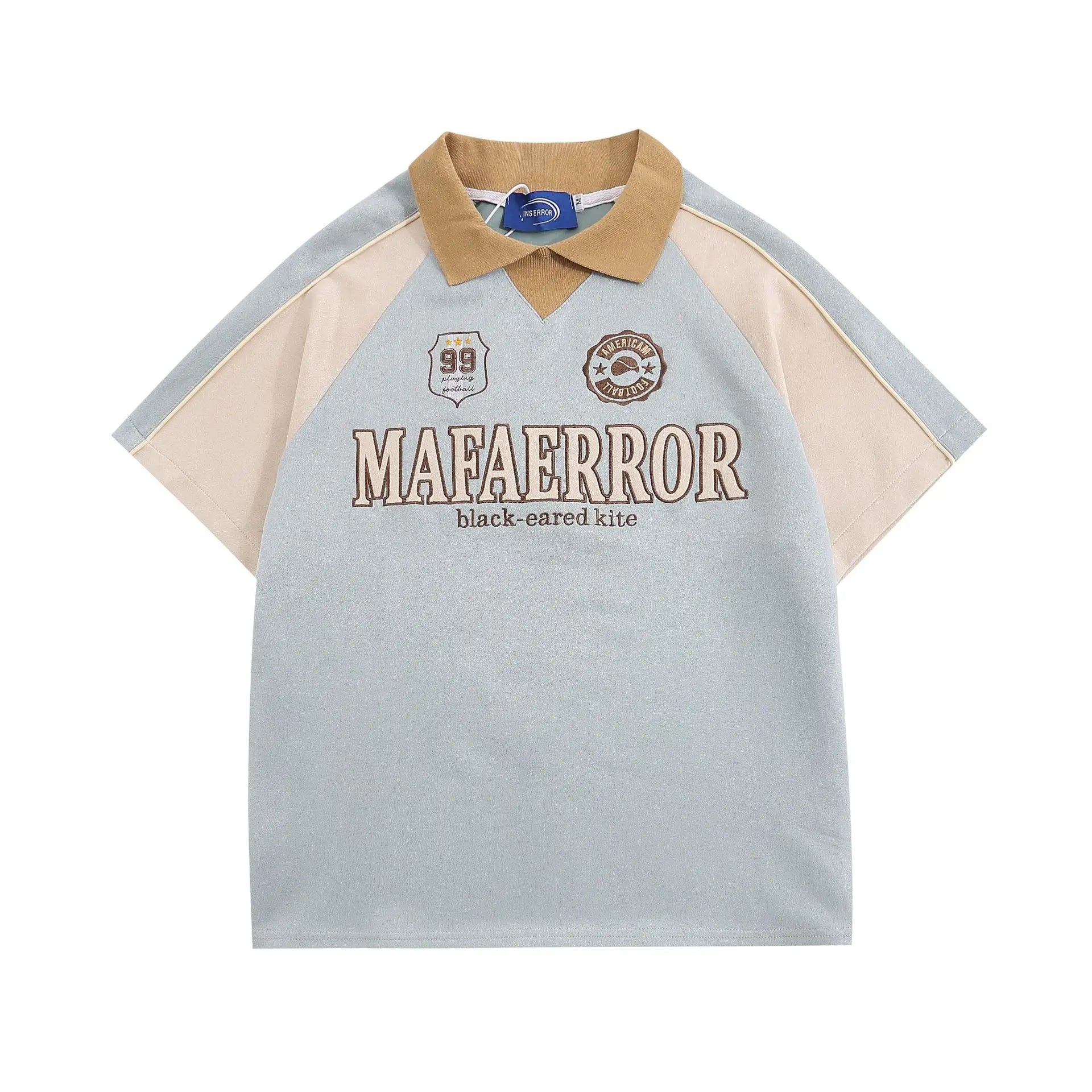 Men's Polo Patchwork Streetwear Football Jersey