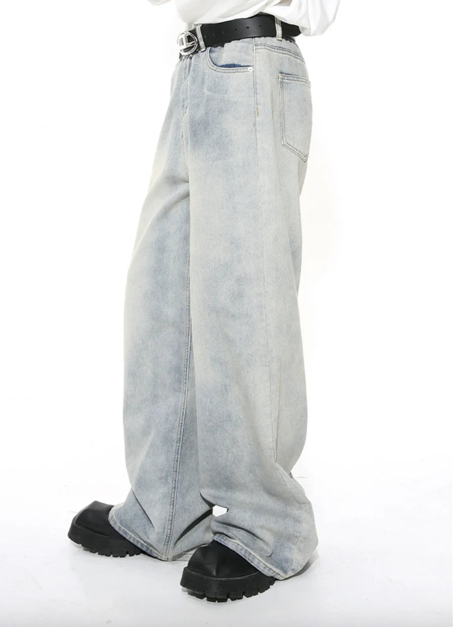 High Street Loose Fit Retro Light Blue Baggy Denim Pants