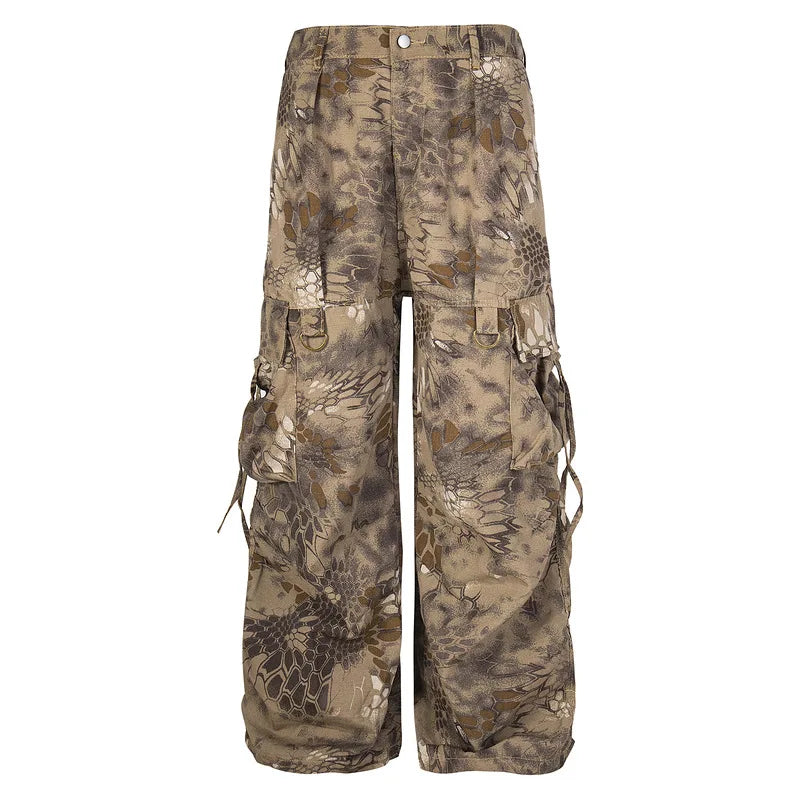 Men's Vintage Baggy Snake Pattern Cargo Pants