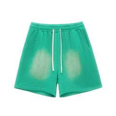 Solid Pattern 350gsm Wide Leg Acid-Wash Baggy Short