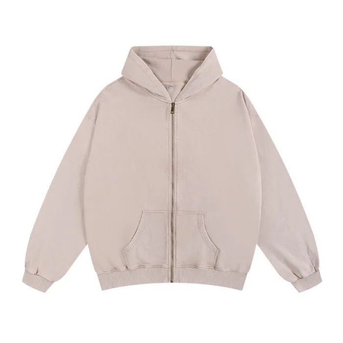 Acid Washed Zipper Hoodie