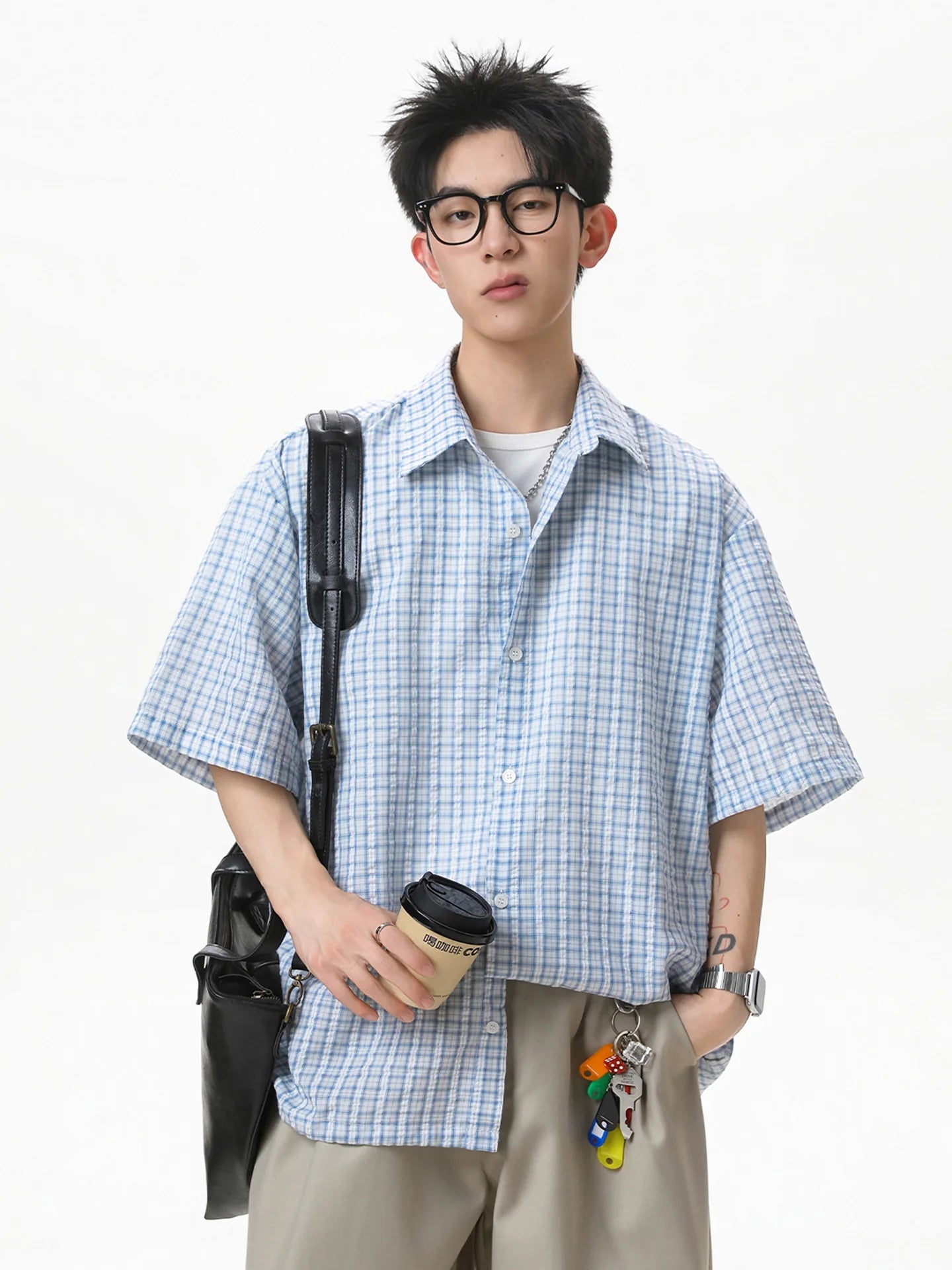 Summer Casual Plaid Button-Up Short Sleeve