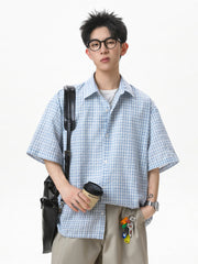 Summer Casual Plaid Button-Up Short Sleeve
