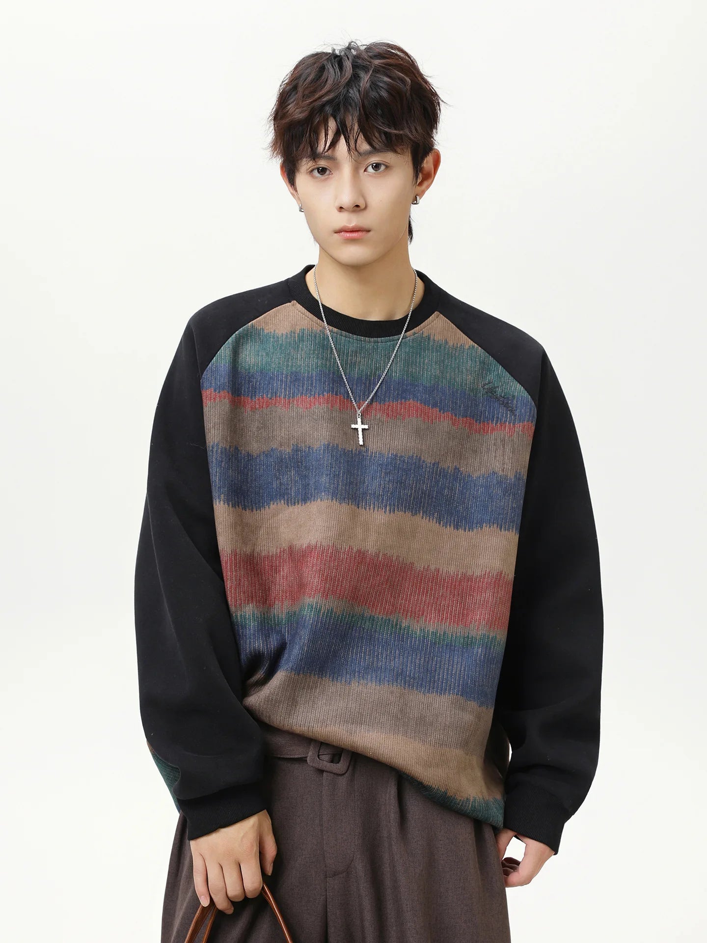 New Unisex American Retro Striped Pullover