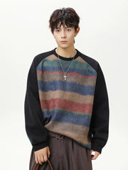 New Unisex American Retro Striped Pullover