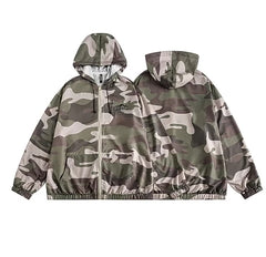 Spring New Design Loose Camouflage Hooded Jacket