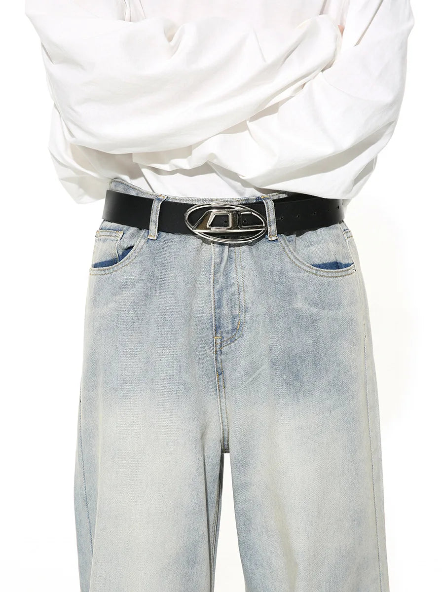High Street Loose Fit Retro Light Blue Baggy Denim Pants