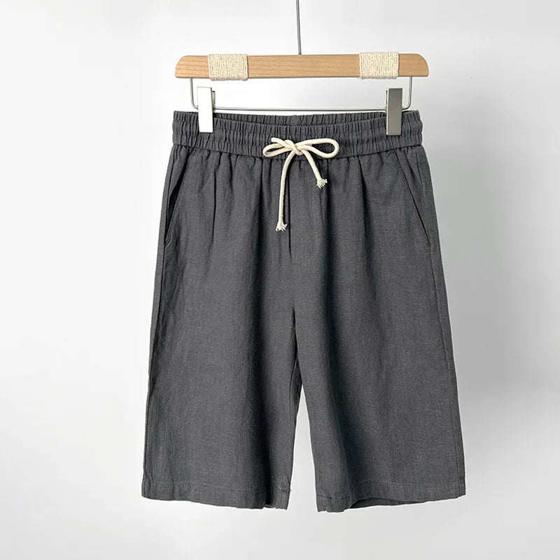 Casual Loose Fit Breathable Linen Regular Shorts