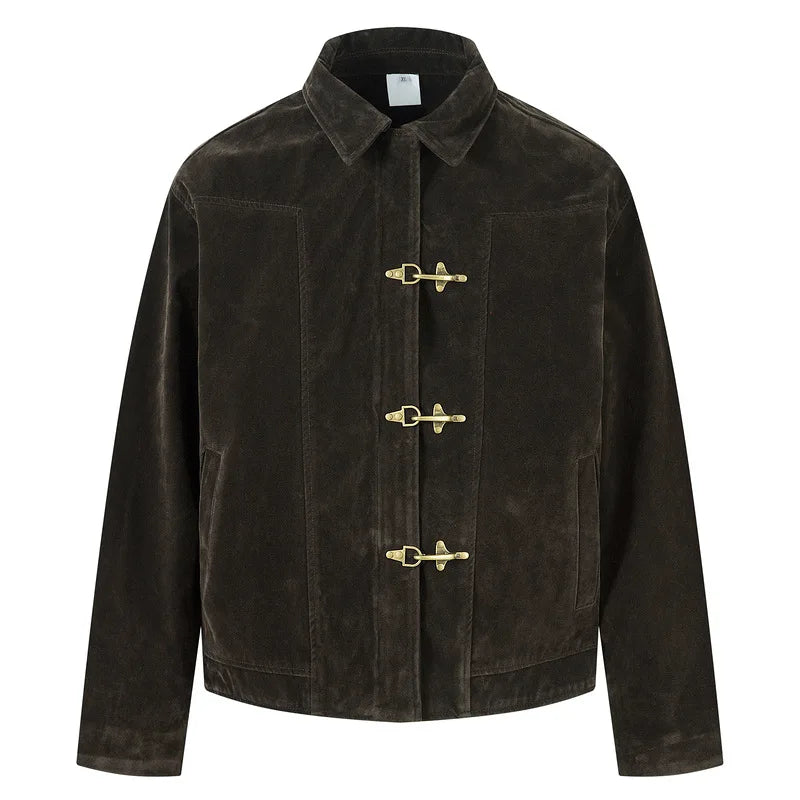 Boxy Fit Suede Deconstructed Jacket